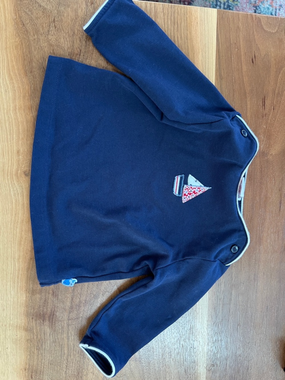 Gymboree Navy Long-Sleeve Top with Sailboat Patch